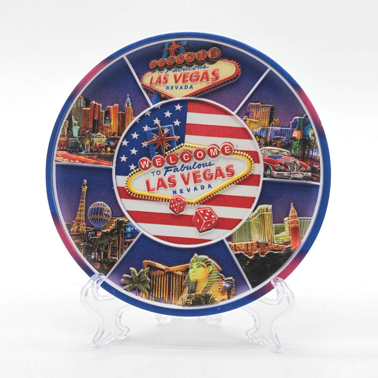 Custom Design Resin Craft 3D Souvenir Landscape Plate for Home Decor