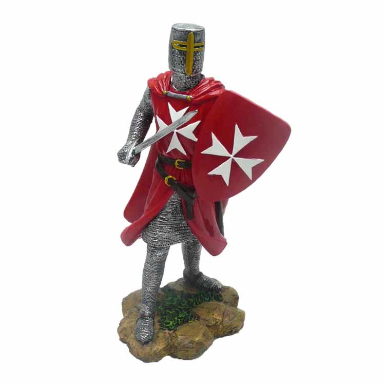 Antique Roman Medieval Armor Knight Soldier with Tomahawk and Shield Sculpture