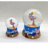 Custom Beach Design Resin Animal Figurine Flamingo Snow Globe for Souvenir Gift