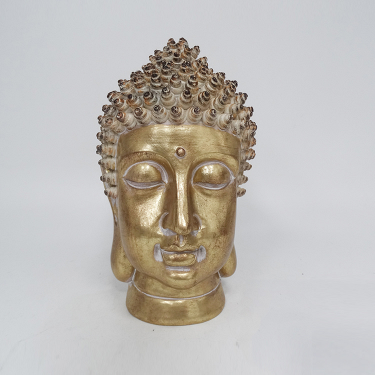 Wholesale Buddha Statue Decorative Gold Resin Buddha Head