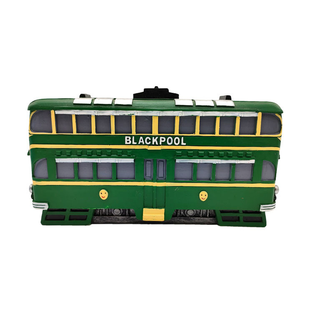 Antique Portugal Souvenir Gift Classic Resin Train Bus Car Statue for Desktop Decoration