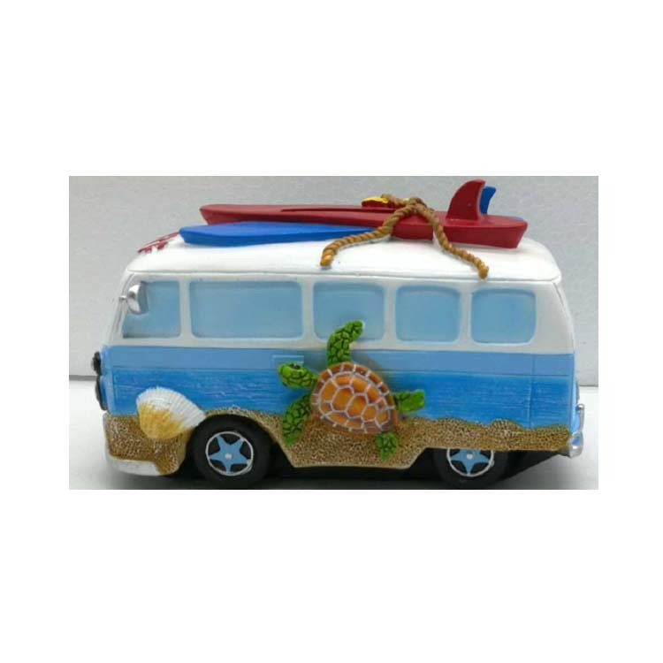 Tourist Beach Souvenir Resin Bus Shape Money Bank for Kids