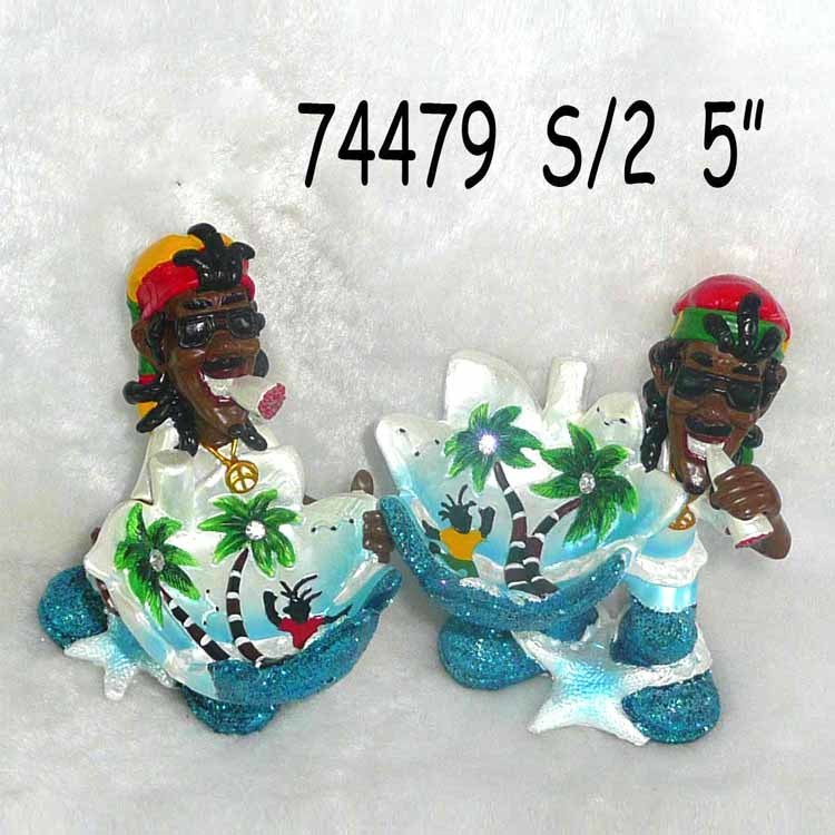 Resin Jamaica Statue Tourist Funny Rasta Ashtray for Souvenir