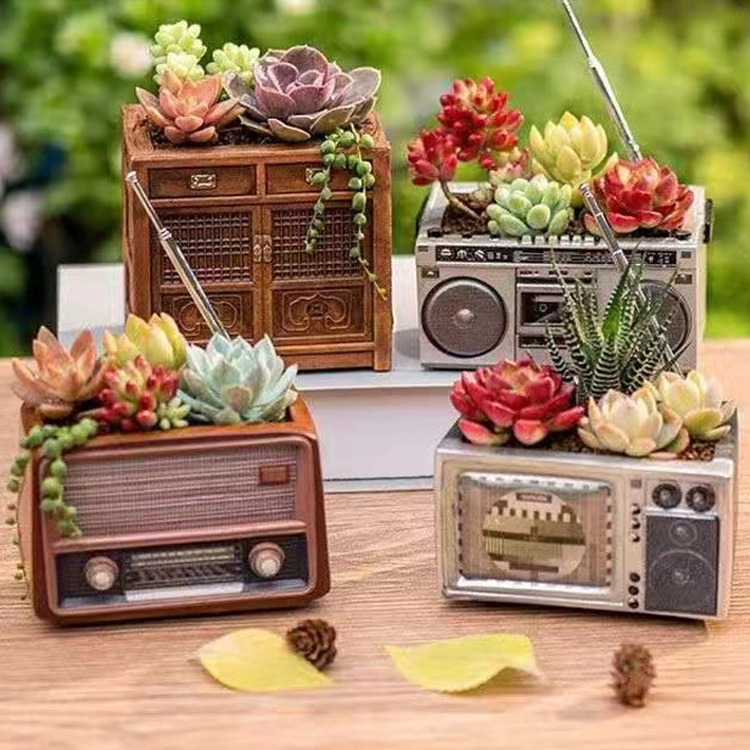 Retro Video Shape Resin Succulents Plant Pot Resin Planter Pot