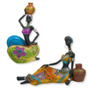 Home Table Decoration Resin Black African Woman Sculpture Figurine Statue