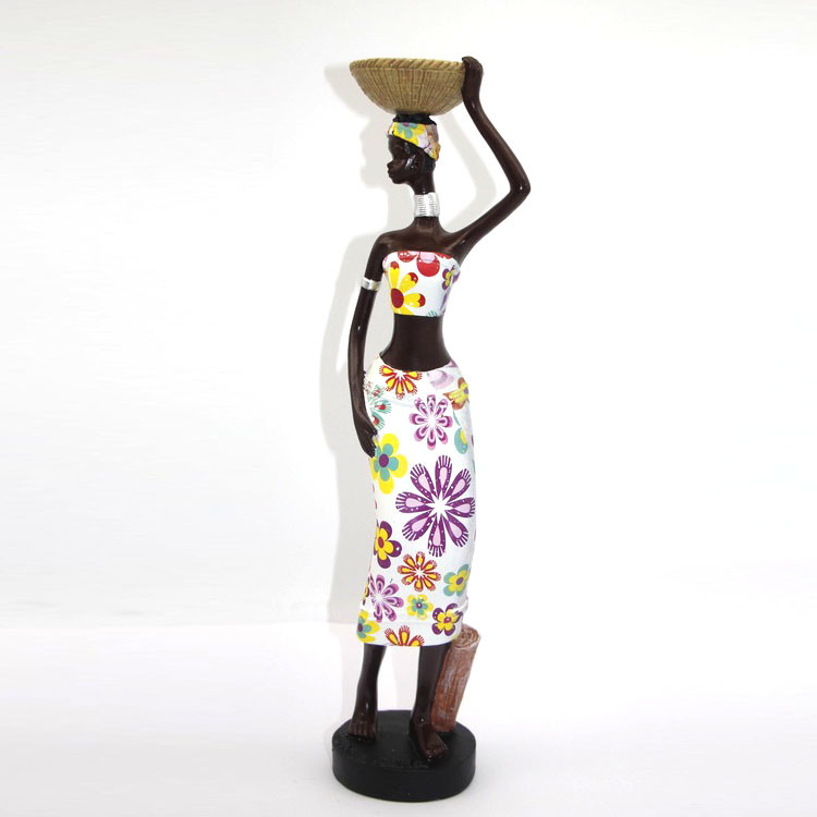 Home Decoration African Woman Statue Resin African Woman Figurine