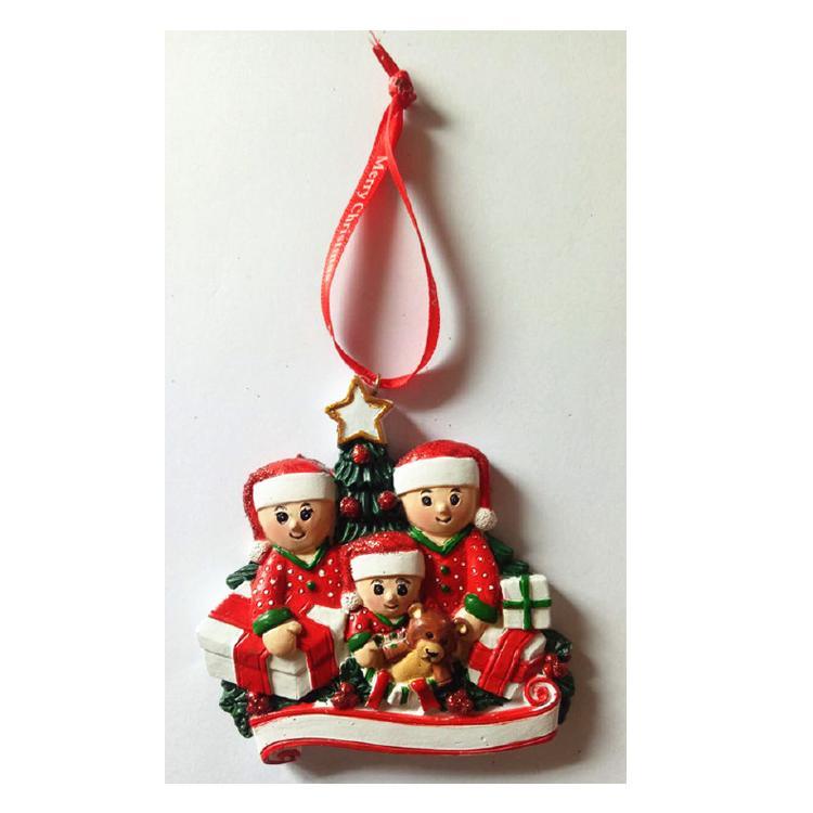 Personalized Resin Santa Tree Decorations Family Christmas Ornament