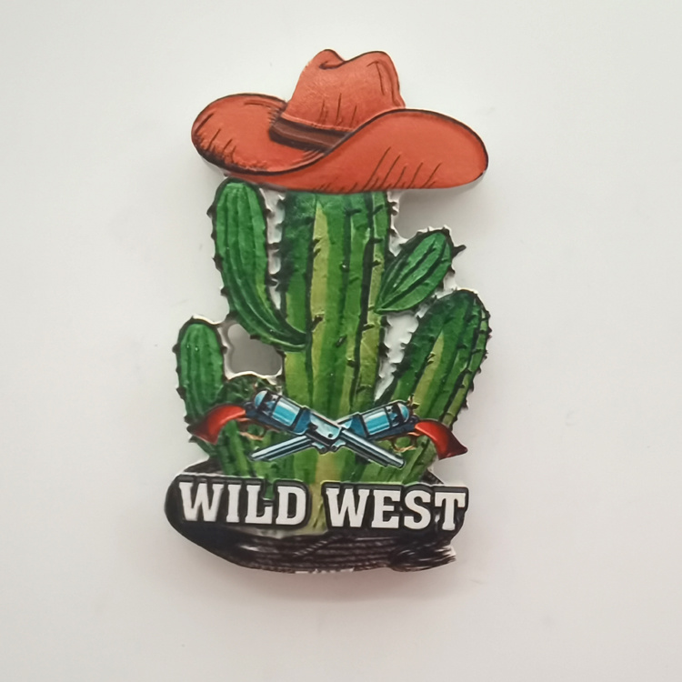 Custom Resin Printed Wild West Cowboy Design Texas Souvenir Fridge Magnet