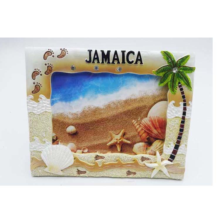 Custom Logo Jamaica Beach Souvenir Gift Polyresin Picture Photo Frame