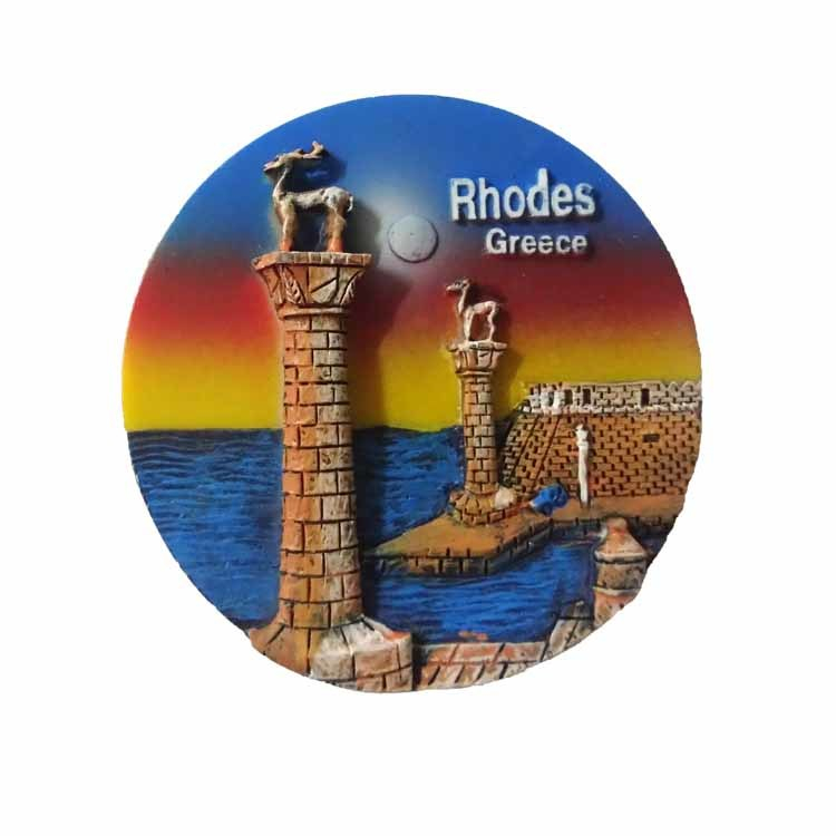 Custom High Quality Hand Printed Greece Rhodes Souvenir Resin Fridge Magnet