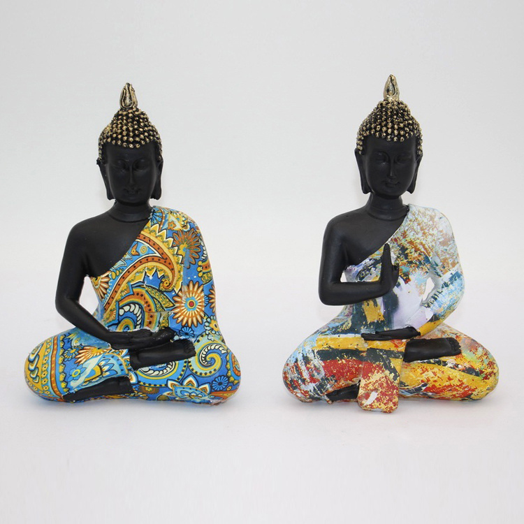 Home Decor Colored Sleeping Buddha Statue Polyresin