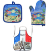 Kitchen Cooking Set Pot Holder Oven Mitt Apron Custom Design Cotton Apron