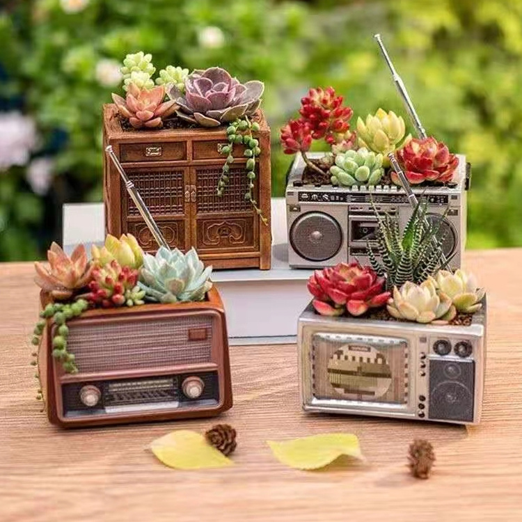 Retro Video Shape Resin Succulents Plant Pot Resin Planter Pot