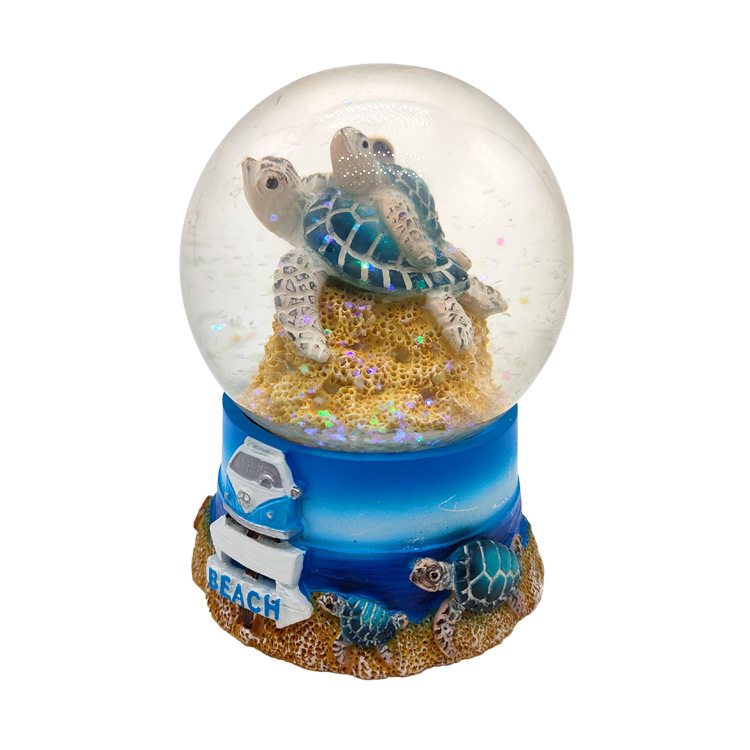 Custom Resin Summer Beach Snow Globe Sea Turtle Tourist Souvenirs Snowball