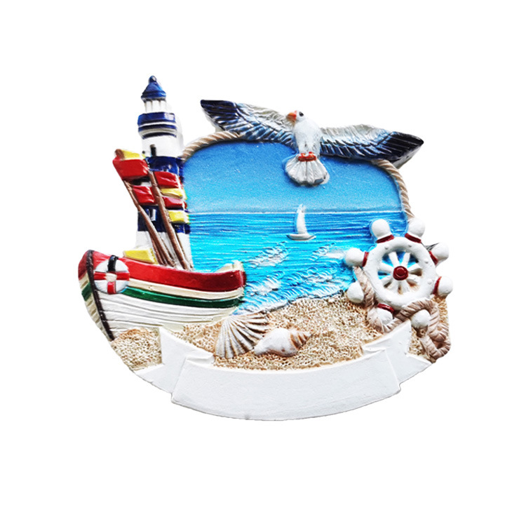 Custom Logo Printed Seaside Beach Resin Fridge Magnet Croatia Souvenir Dubrovnik Fridge Magnet