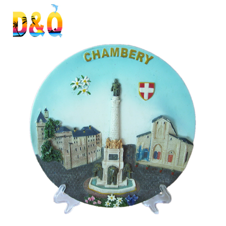 Home Decor Country Souvenir Resin Custom Decorative Plates for Tourist