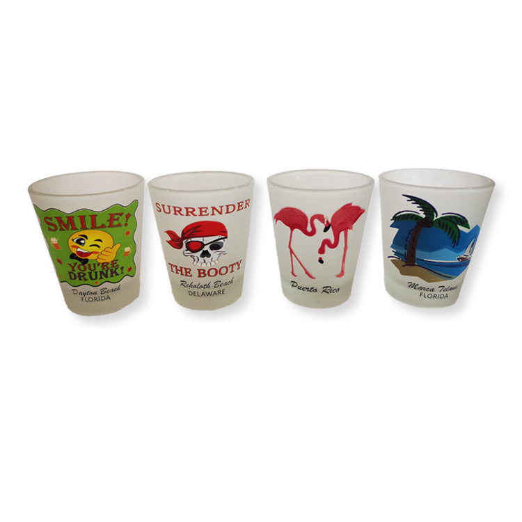 Tourist Souvenir Decal Design Customised Small Shot Glasses