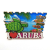 Custom Tropical Beach Flamingo Wood Fridge Magnet Tourist Souvenir Aruba