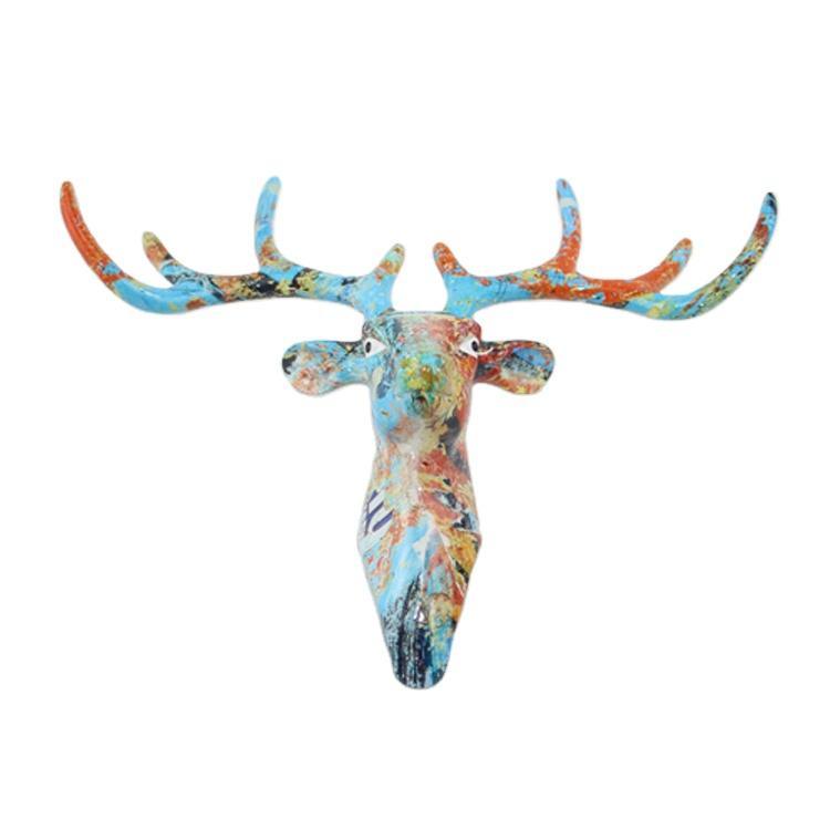 Modern Art Animal Wall Decor Resin Deer Head Wall Hanging Sculpture