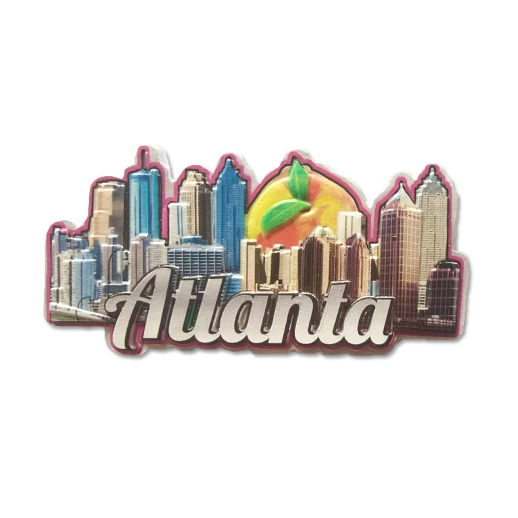 Custom Resin Printed City Souvenir Gift Georgia Atlanta Souvenirs Fridge Magnet