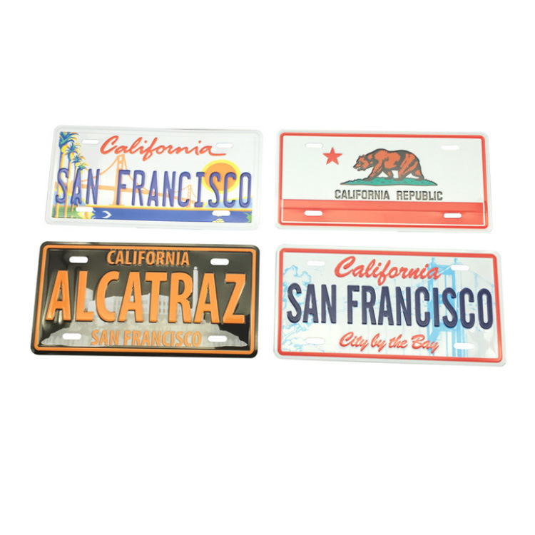 Custom Printed Aluminum Metal Fridge Magnet City Souvenir License Plate Magnet