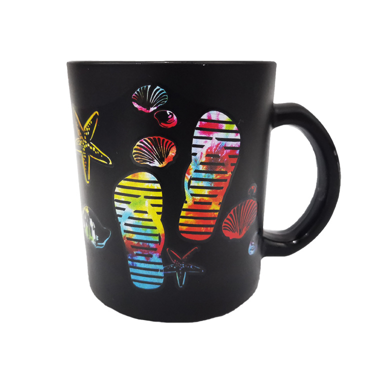 Beach Souvenir Design Custom Logo Black Coffee Mug