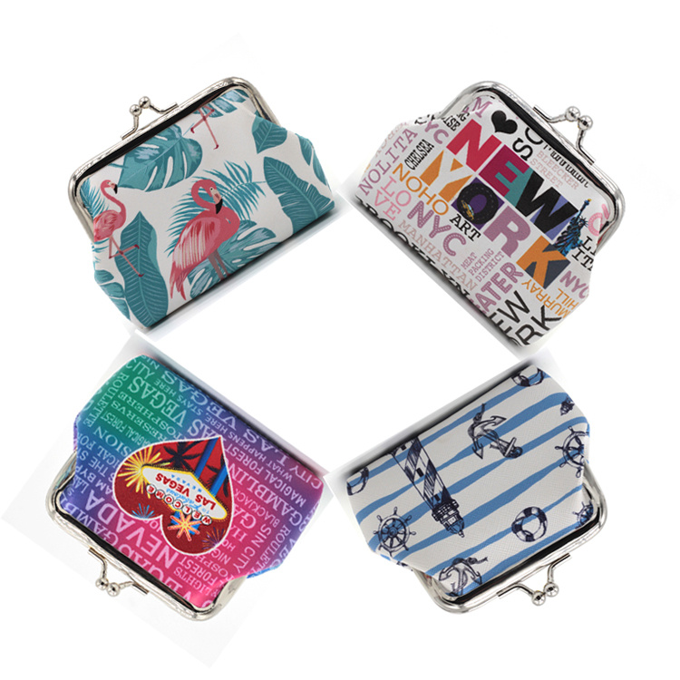 High Quality Custom Printed Tiny PU Leather Flamingo Coin Purse for Gift