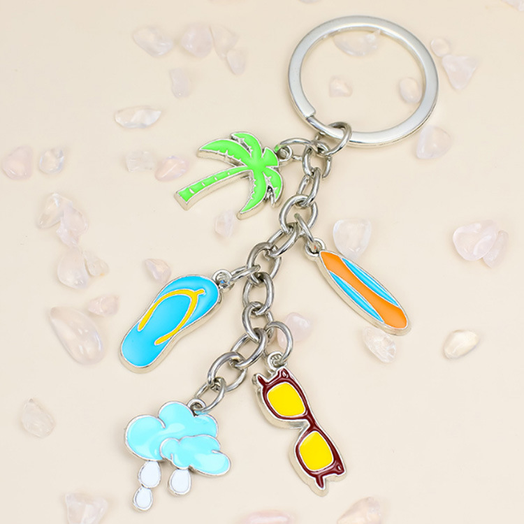 Beach Sea Ocean Series Shell Starfish Dolphin Caribbean Hawaii Tourist Gift Beach Souvenir Keychain