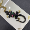 Wholesale Lizard Rhinestone Keychain Spain Barcelona Souvenir Gift Metal Gecko Keychains