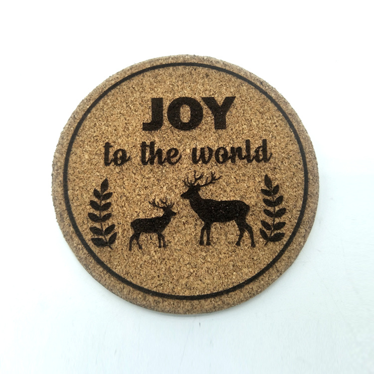 Wholesale Bulk Beer Custom Round Soft Wood Drink Blank MDF Cork Coaster with Holder Set for Drink