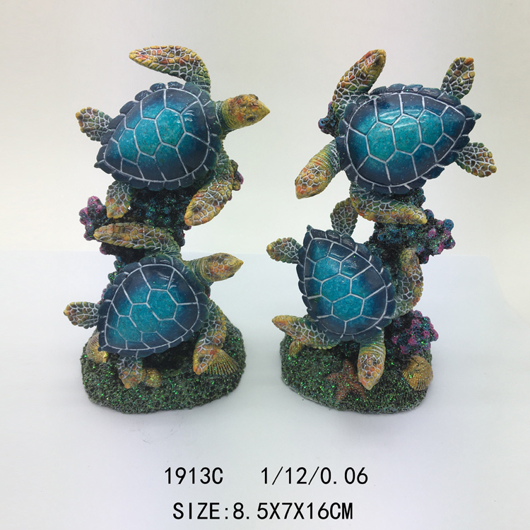 Tourist Souvenir Beach Animal Figurine Resin Turtle Statue