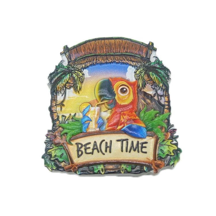 Resin Key West Florida Souvenir Fridge Magnet Parrot Beach Scenery Refrigerator Magnet