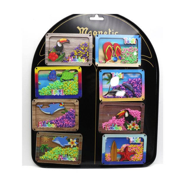 Custom Beach Acrylic Photo Frame Tourist Souvenir Acrylic Fridge Magnet