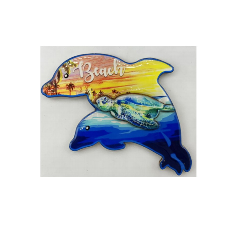 Custom Epoxy Wood Tourist Gift Fridge Magnet Beach Turtle Bahamas Souvenir Fridge Magnet