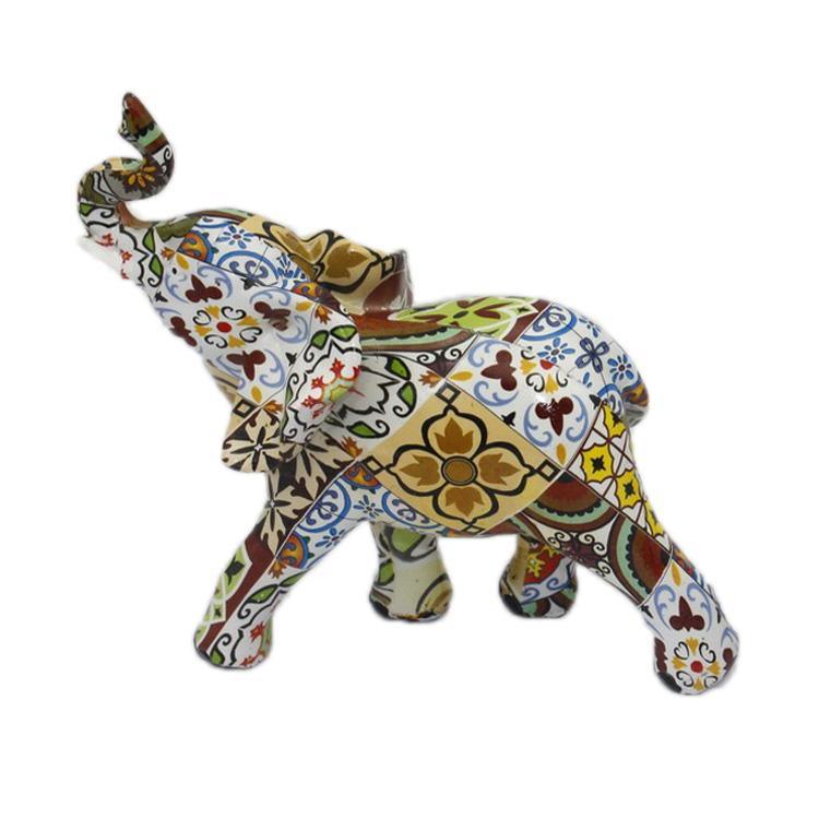 Modern Nordic Luxury Desktop Office Feng Shui Resin Elephant Statue for Home Decor