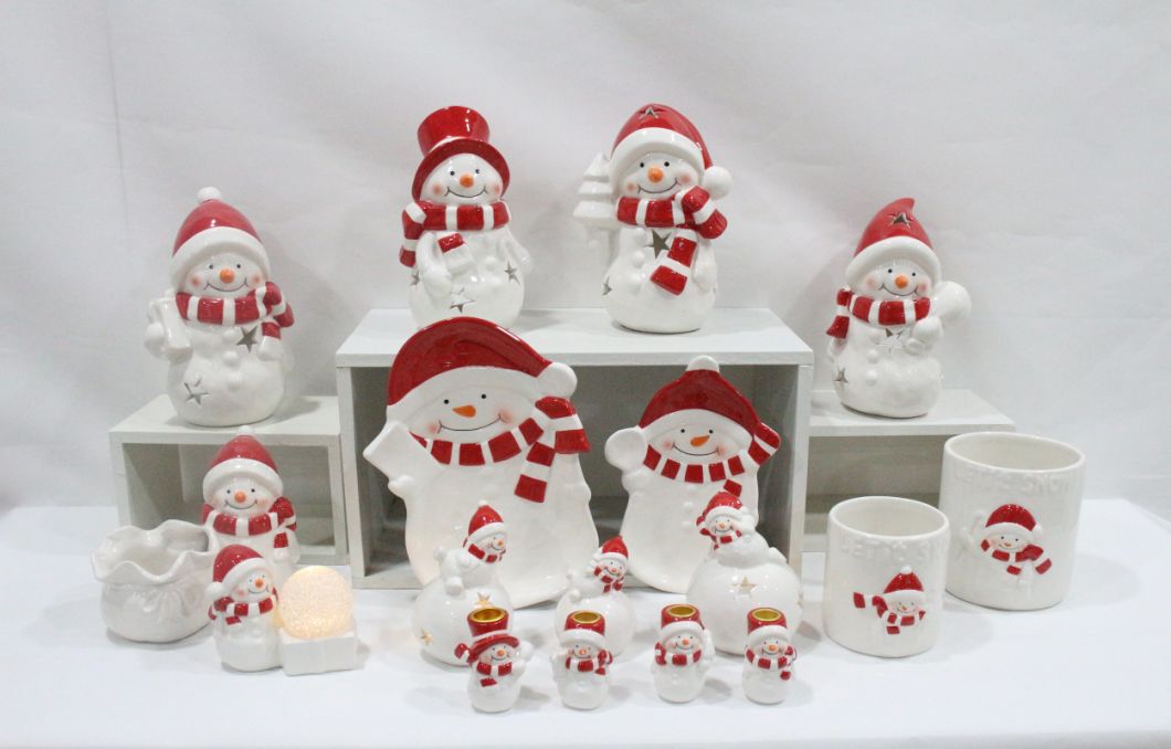 Wholesale Ceramic Christmas Plate Ornaments for Home Desktop Decoration