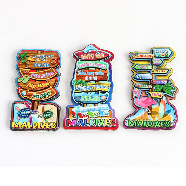 Customized Beach Souvenir Wood Coral Magnet Maldives Souvenir