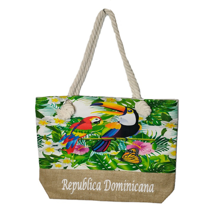 Custom Foam Logo Canvas Travel Souvenir Panama Beach Tote Bag