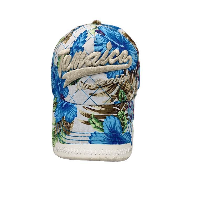 Custom Fashion Cotton Embroidered Logo Beach Souvenir Floral Sports Cap Flower Baseball Cap