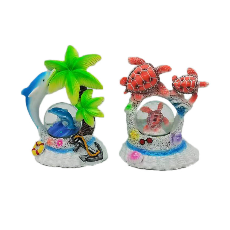 Custom Tourist Souvenir Resin Animal Figurine Parrot Snow Globe