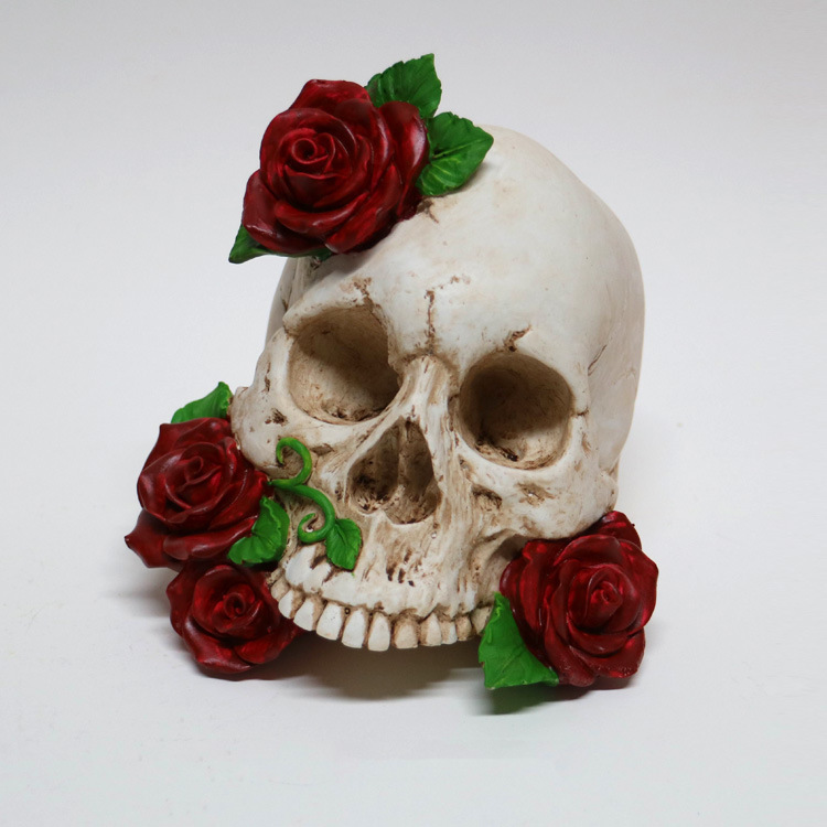 Creative Custom Resin Craft Pirate Skull Head Statue Halloween Day Personalized Decoration