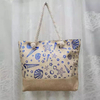 Wholesale Custom Flamingo Ladies Canvas Handbag Golden Printing Beach Bag