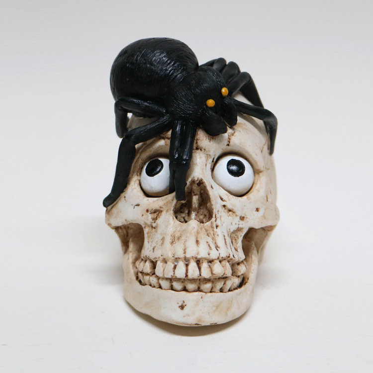 Wholesale Personalized Rose Skull Halloween Decoration Resin Ornament Skull Statue