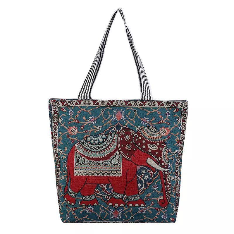 Wholesale National Style Shoulder Bag Thailand Elephant Tote Bag