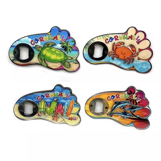 Wholesale Beach Tourist Wood Souvenir Magnet Opener Flip Flops Bottle Opener