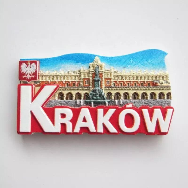 Wholesale Church Building Resin Souvenirs Poland Krakow Souvenir Fridge Magnet