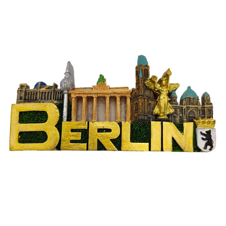 Customized European City Belgium Brussels Souvenir Resin Building Fridge Magnets