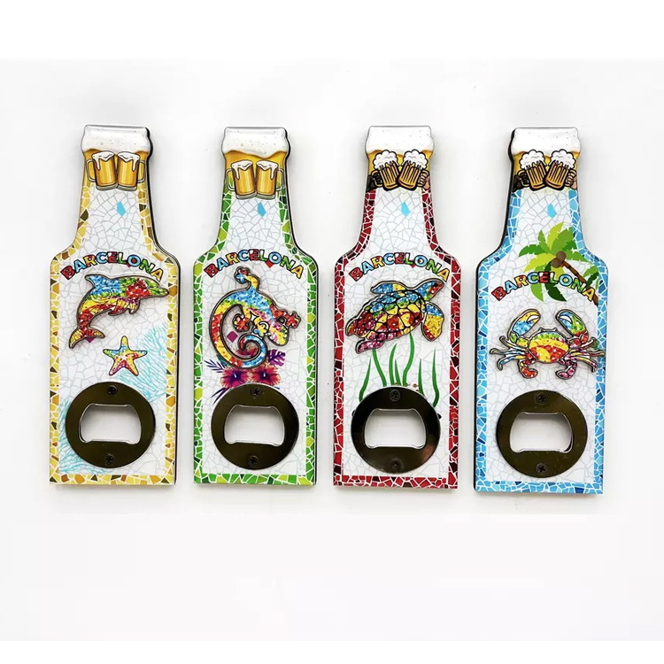 Promotion Gift Hawaii Beach Tourist Custom Letter Shape Wood Bottle Opener with Magnet