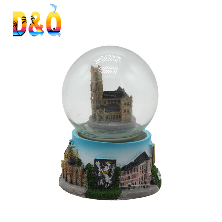 Customized Resin Building Style Poland Souvenir Snow Globes