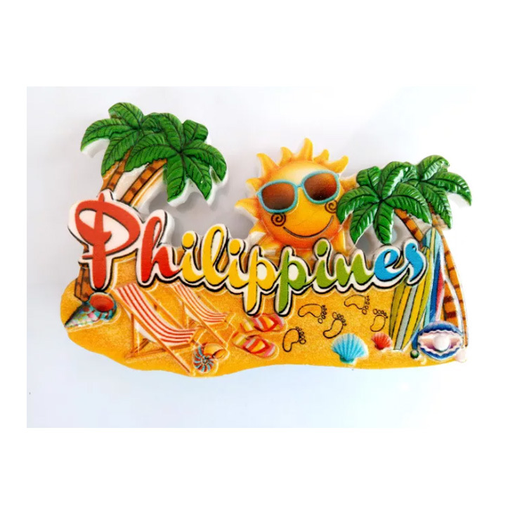 Custom Printing European Tourist Souvenir Philippines Resin Fridge Magnet